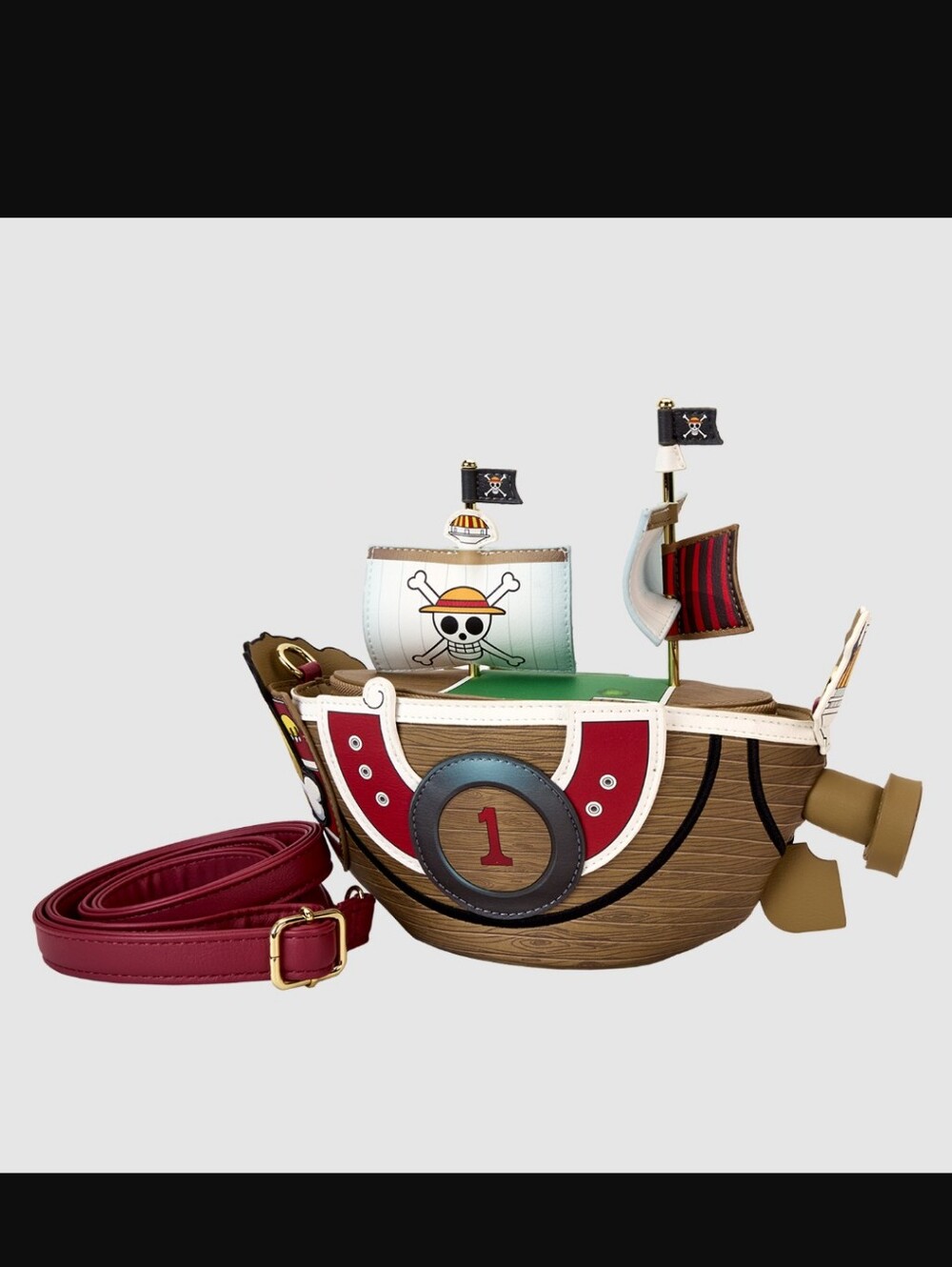 New Loungefly One Piece Thousand Sunny Ship Figural Crossbody Bag